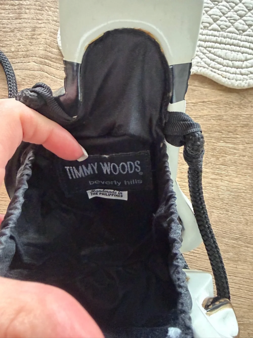 Timmy Woods Beverly Hills Golf Bag Crossbody Bag Purse White Black Gold VTG